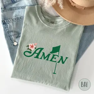 Comfort color Masters Golf Amen Shirt Azalea Pink Golf Tournament Shirt Gift Golf Birthday Party Shirt Golf Par Tee Shirt Women Golf Girl Tshirt Gift