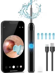 Ear Wax Removal Kit,Earwax Removal Tools with 1080P HD Camera and 6 LED Lights,IP67 Waterproof,Multi-Purpose 8 Pcs Ear Cleaning Kit,Easy to Use,Ear Cleaner with Camera for iOS and Android