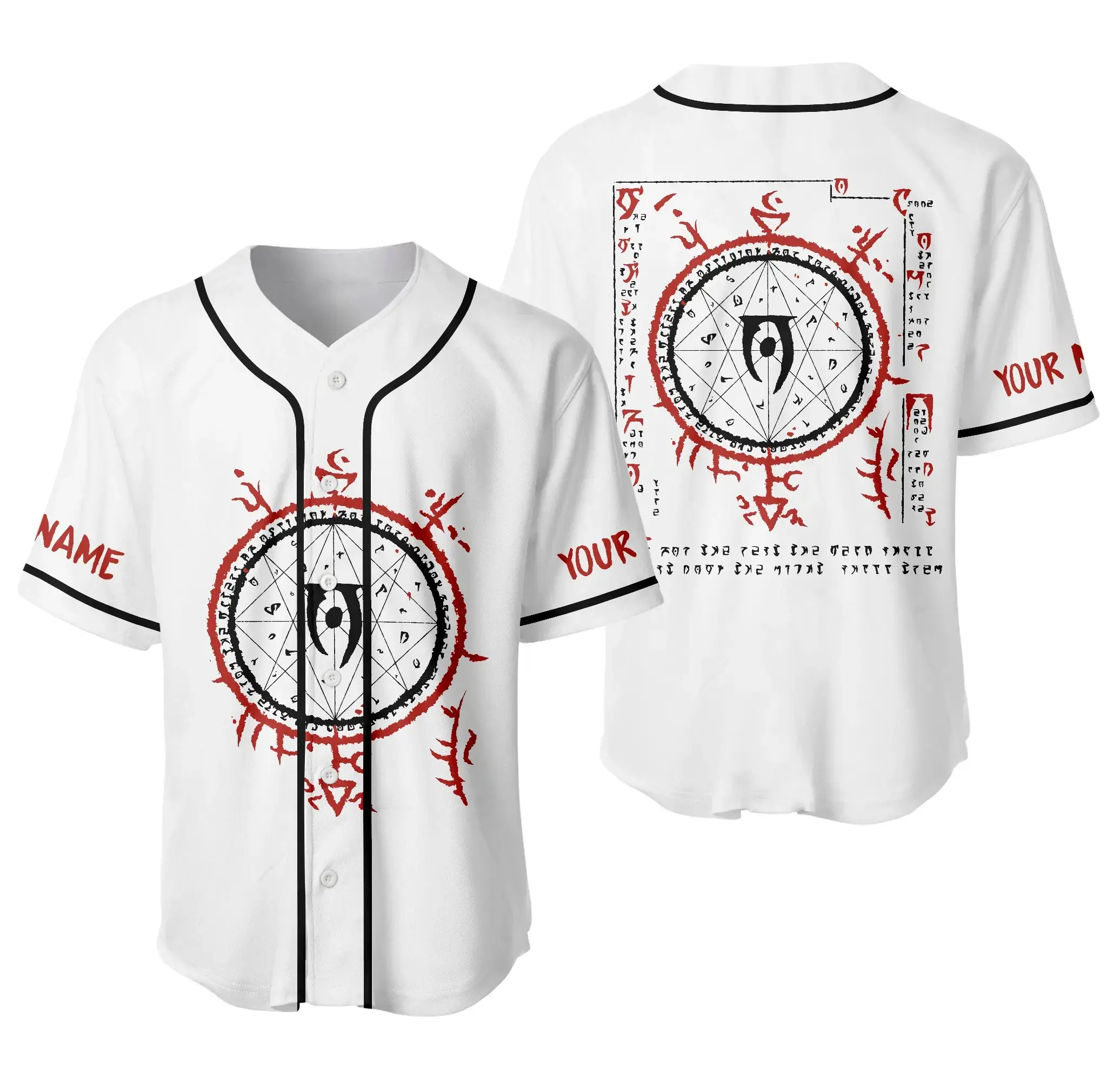Elder Scrolls Oblivion Baseball Jersey Daedric Sigil RPG Gaming Shirt Skyrim Jersey Gamer Streetwear Button Up Graphic Sportswear Elder Scrolls Gift