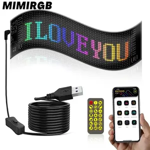 LED Display Full Color Bluetooth Connection Mobile APP Electronic Advertising Screen Flexible USB Car Screen