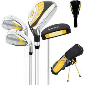 5/6 Pieces  Golf Club Set, Junior Golf Club Set Ages 4-12 Includes Stand Bag, 1# Drive, 5# Hybrid, 6/7#, 9/P# Irons and Putter Right Hand for Boys Girls