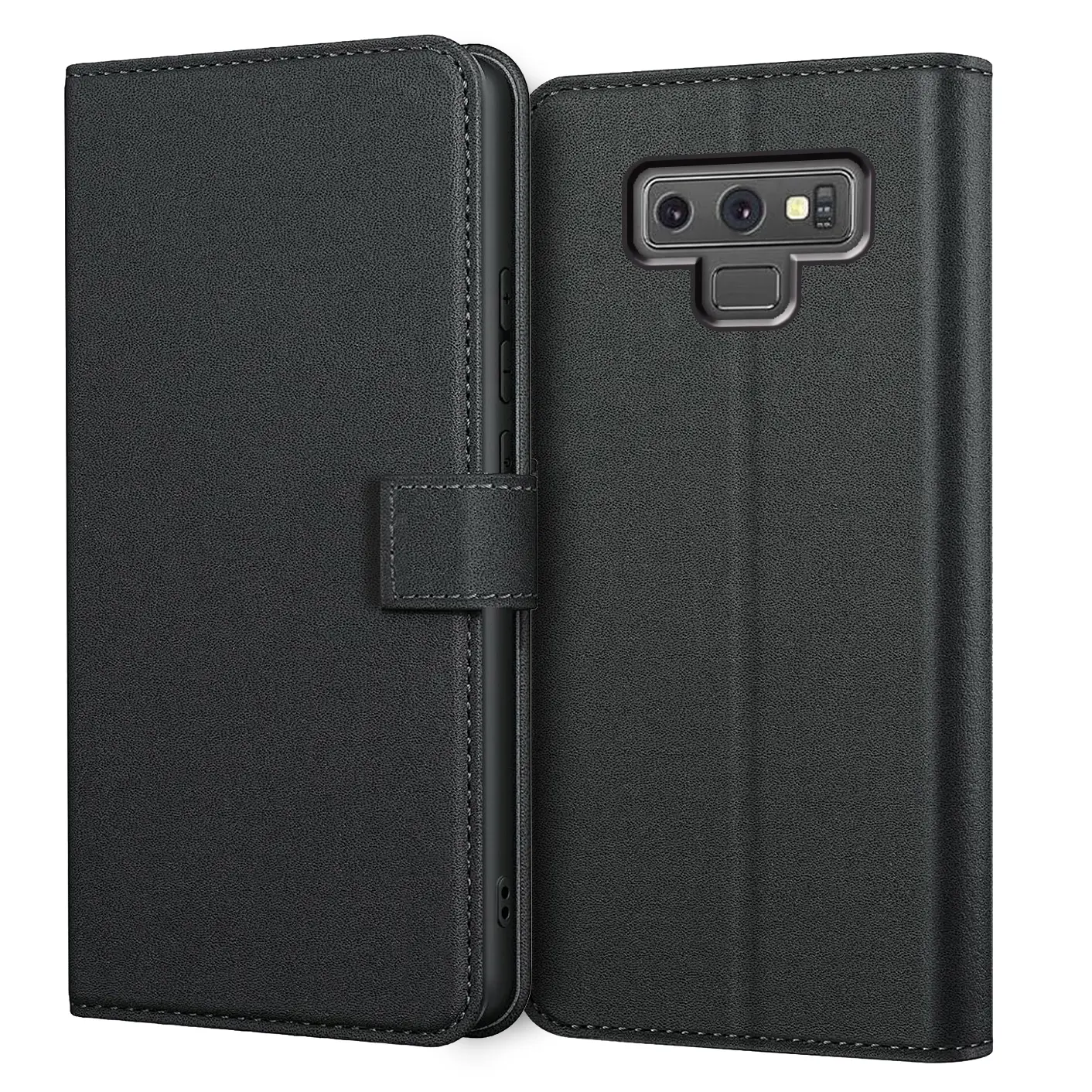 For Samsung Galaxy Note 9 / Note9 Case With Kickstand PU Leather Card Slot Black Wallet Flip Protective Cellphone Case Cover Protector Casing Protection Cellphone Accessories