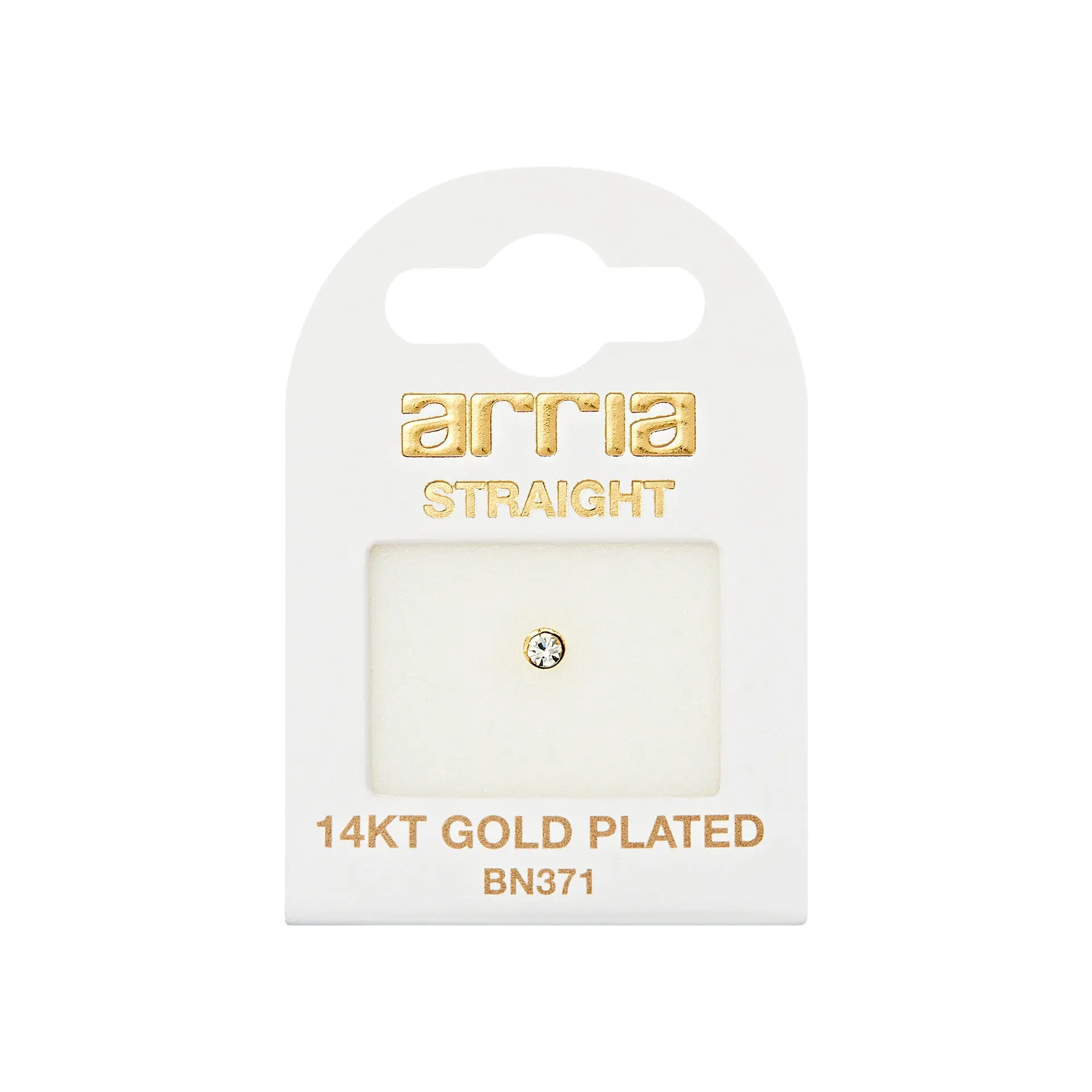 ARRIA BY KISS BN371 GOLD NOSE STRAIGHT STONE 2.5MM