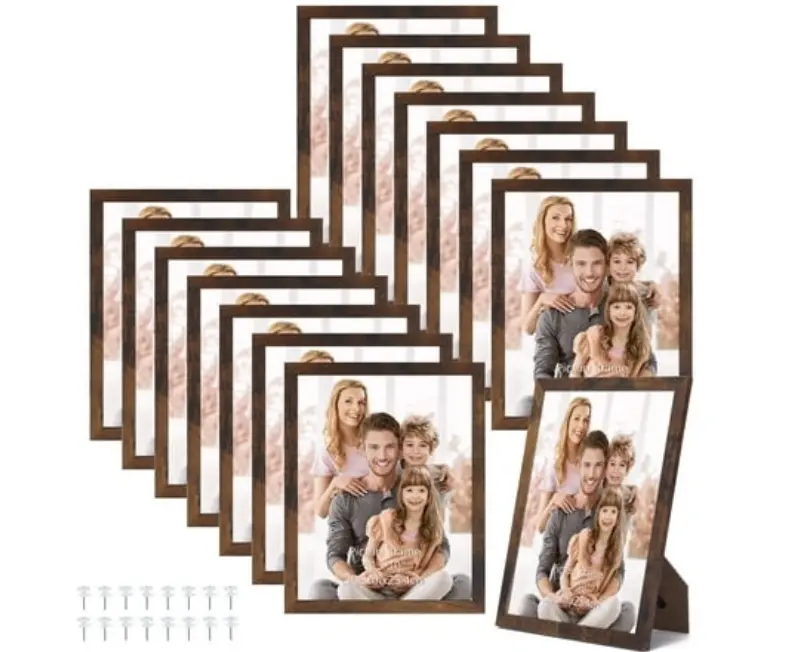 MEBRUDY 8x10 Brown Picture Frame Set of 15 (new)