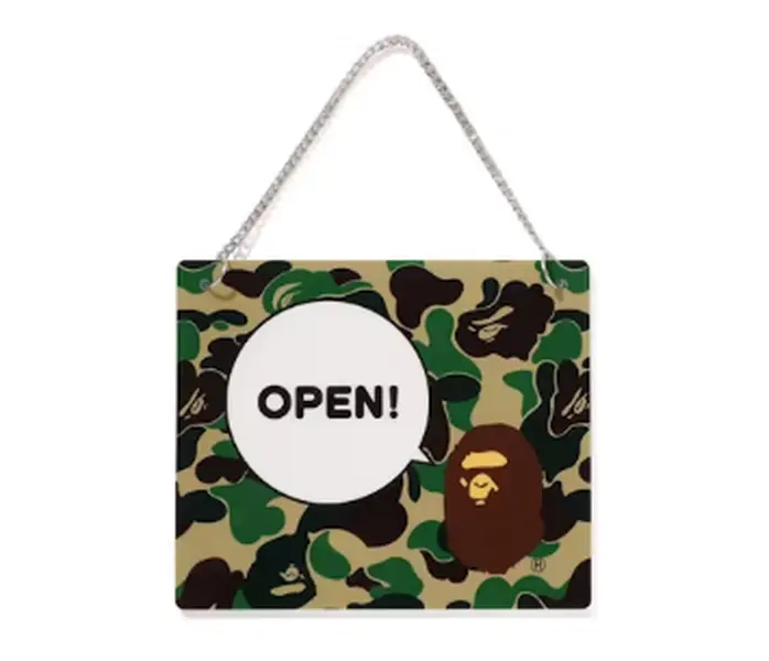 Bape Open/Closed Sign ABC Green/ABC Blue