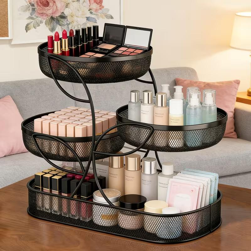 Multi-Layer Desktop Cosmetic Organizer, Vanity Skincare and Perfume Storage Shelf for Bathroom and Toiletries