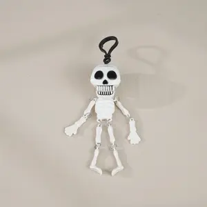 Skeleton Pull String Hanging Ornament – Flexible Joint Spooky Skull Prank Prop for Gifts, Party Decor & Halloween