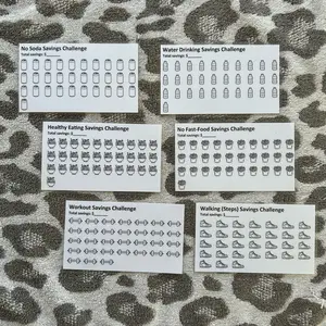 Laminated Healthier Living Money Saving Set of 6 Sheets - Black and White