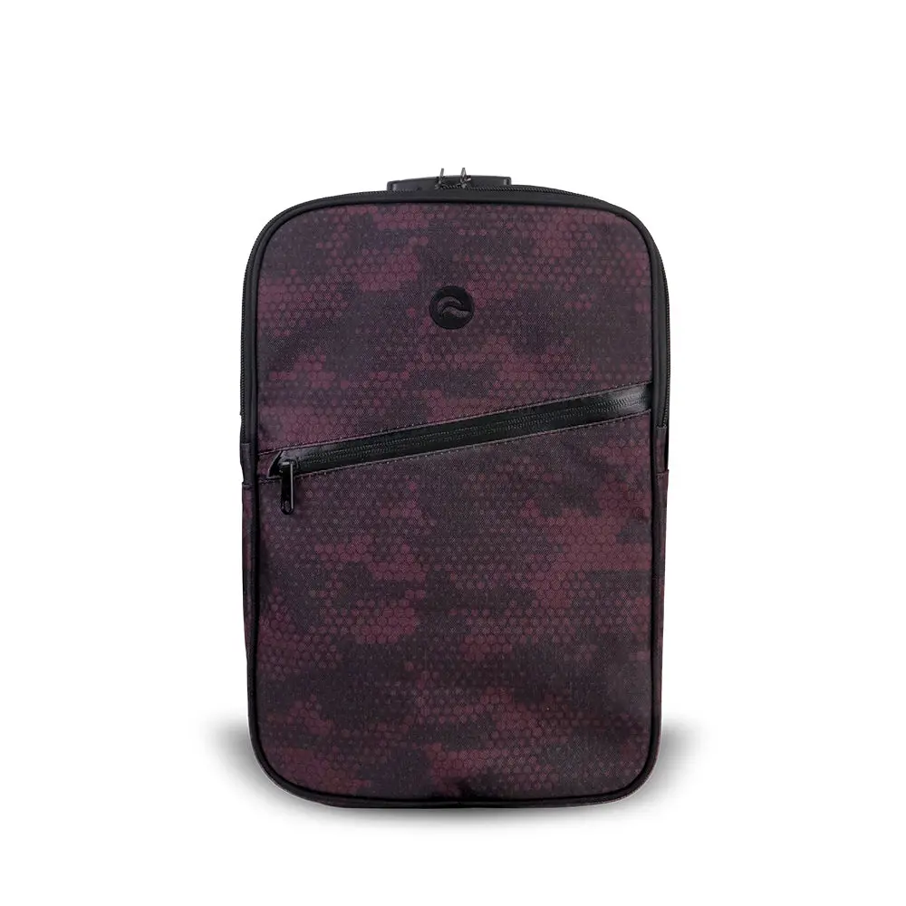 Urban 2.0 Red Wine Camo 100% Smell Proof Backpack with Front Zipper Pocket for