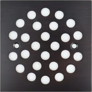 4-1/4 Inch Screw-in Square Floor Drain Cover Replacement Shower Grates with Screws (Oil Rubbed Bronze)