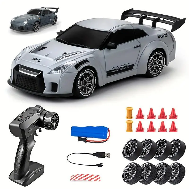 1:24 Scale Remote Control Drift Car, 2.4g Four-Wheel Drive RC Car with Lights and Tires, Remote Controlled Car, Drift RC Cars, Remote Controlled Vehicle, Perfect Birthday Gift for Kids