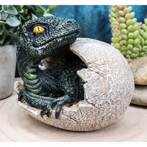 Jurassic Era Predator Hatching Dinosaur Egg Figurine 4"H Velociraptor Hatchling