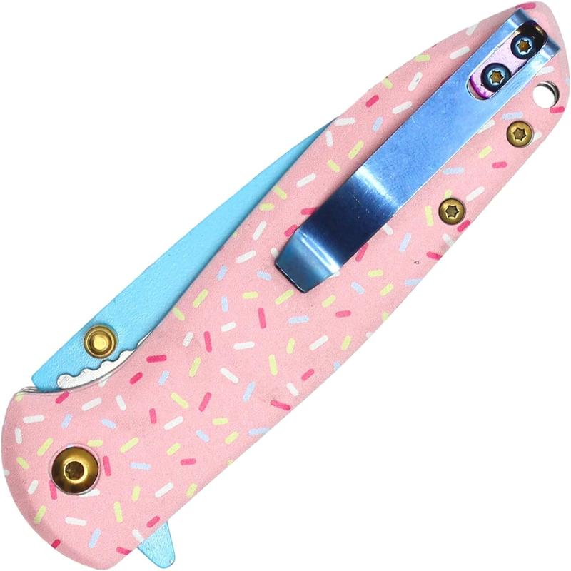 Pink multi-function folding knife tool accessories portable stainless steel knife fruit knife high hardness outdoor Christmas gift survival equipment