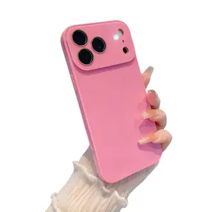 Slim Fit Protective Cellphone Case - Durable, Stylish, Shockproof Luxury Crystal Texture Skin-Feeling Solid Color Cover for iPhone 13/14/15/16/17 Pro Max Series, Essential Mobile Phone Accessory for Protection, Accessories