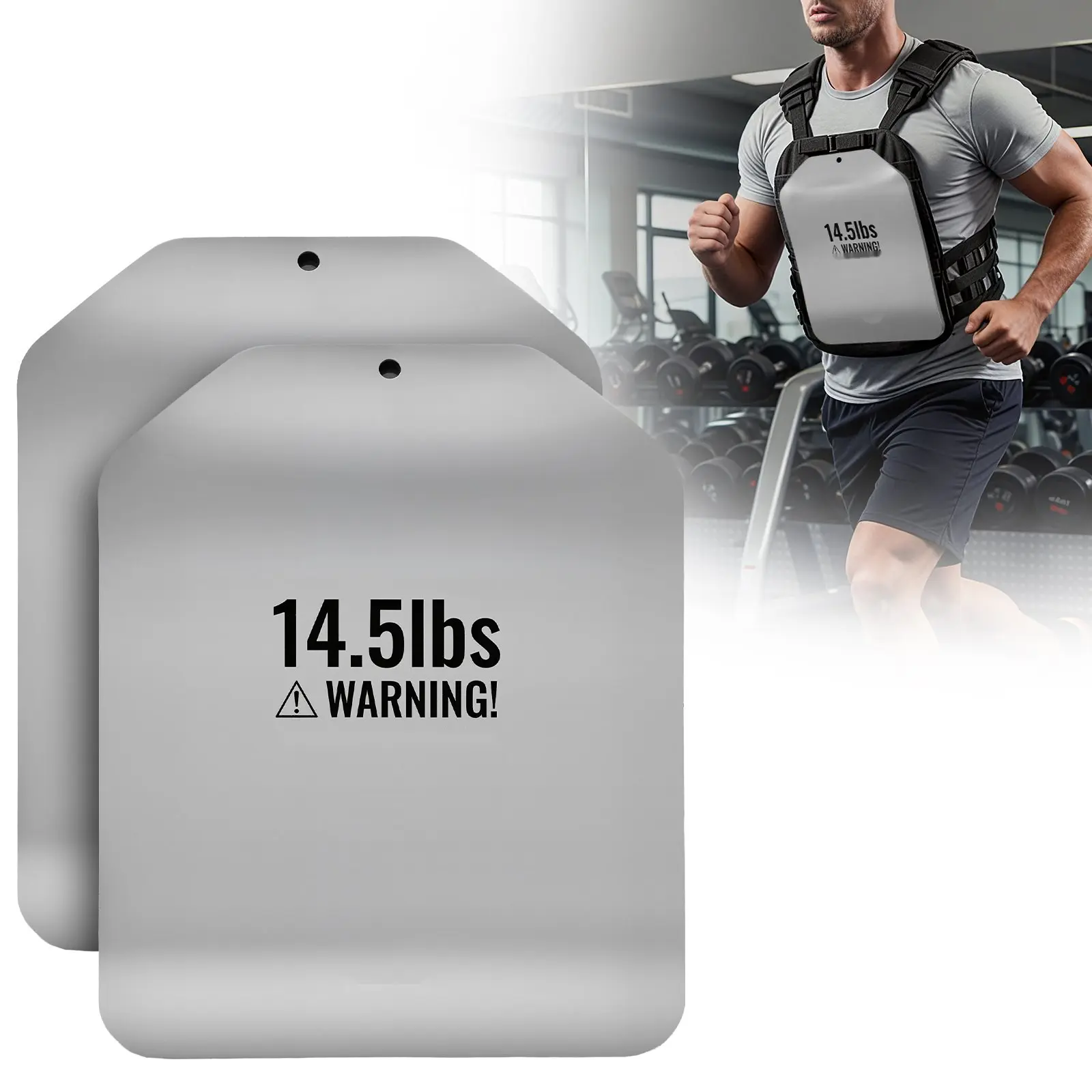 Curved Weight Vest Plates, 14.5 Lb Per Pair, Premium Steel Tactical Weighted Plates For Vests, Ergonomic Design For Strength And Endurance Training, Running, Jogging, Fitness, CrossFit, HIIT, And Heavy Lifting Workouts