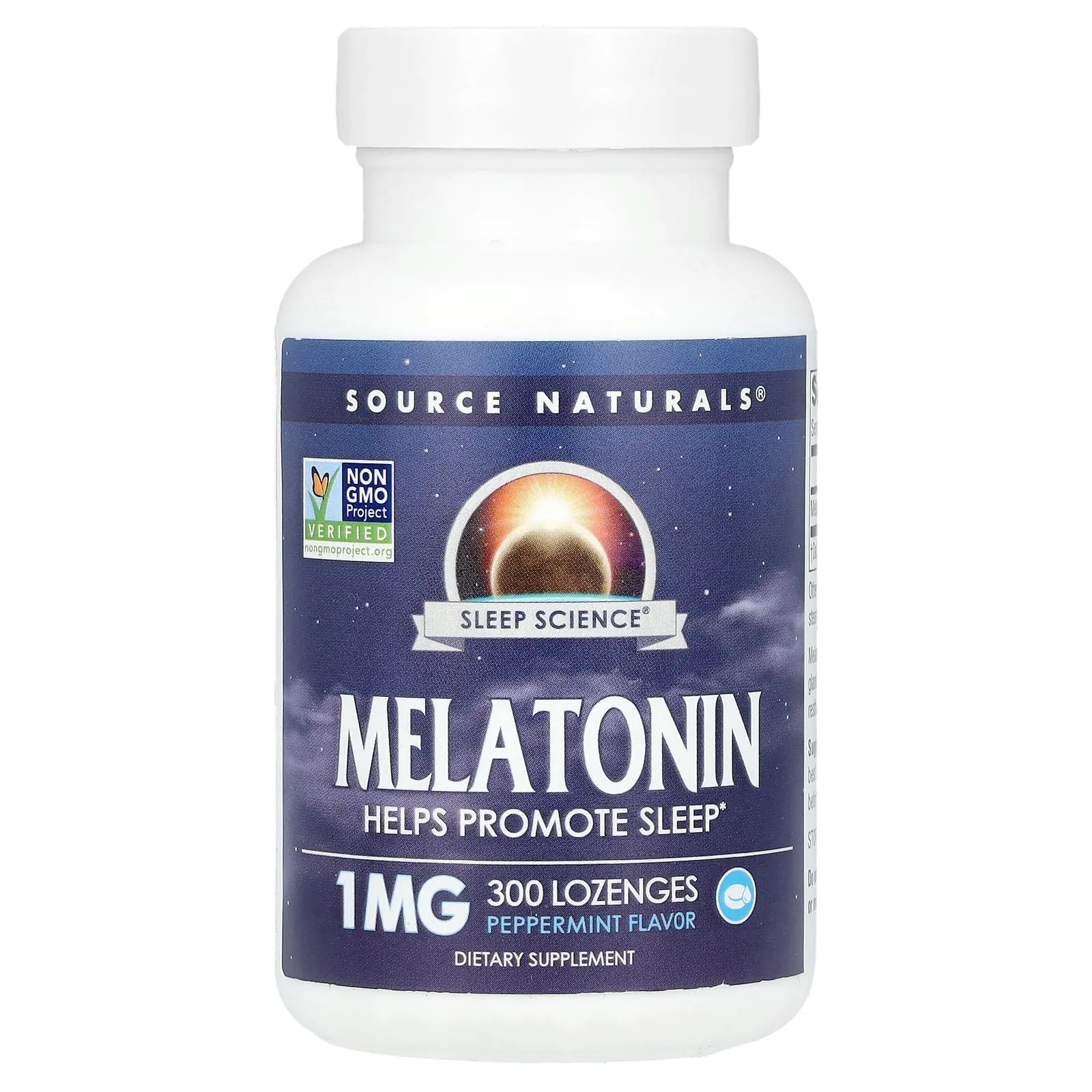 Source Naturals Sleep Science®, Melatonin, Peppermint, 1 mg, 300 Lozenges
