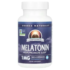 Source Naturals Sleep Science®, Melatonin, Peppermint, 1 mg, 300 Lozenges