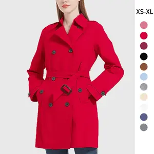 Women's Waterproof Trench Coat Classic Lapel Outerwear Coat with Belt