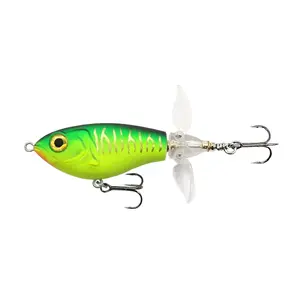Topwater Whopper Popper Lures - 9g/16g Floating Wobblers with Rotating Double Propeller Tail, Artificial Fishing Bait for Outdoor Fishing Gear