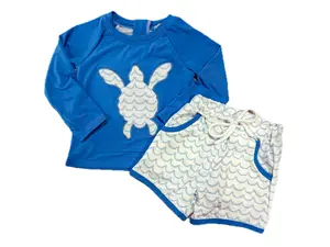 Blue Sea Turtle Swim Short Set