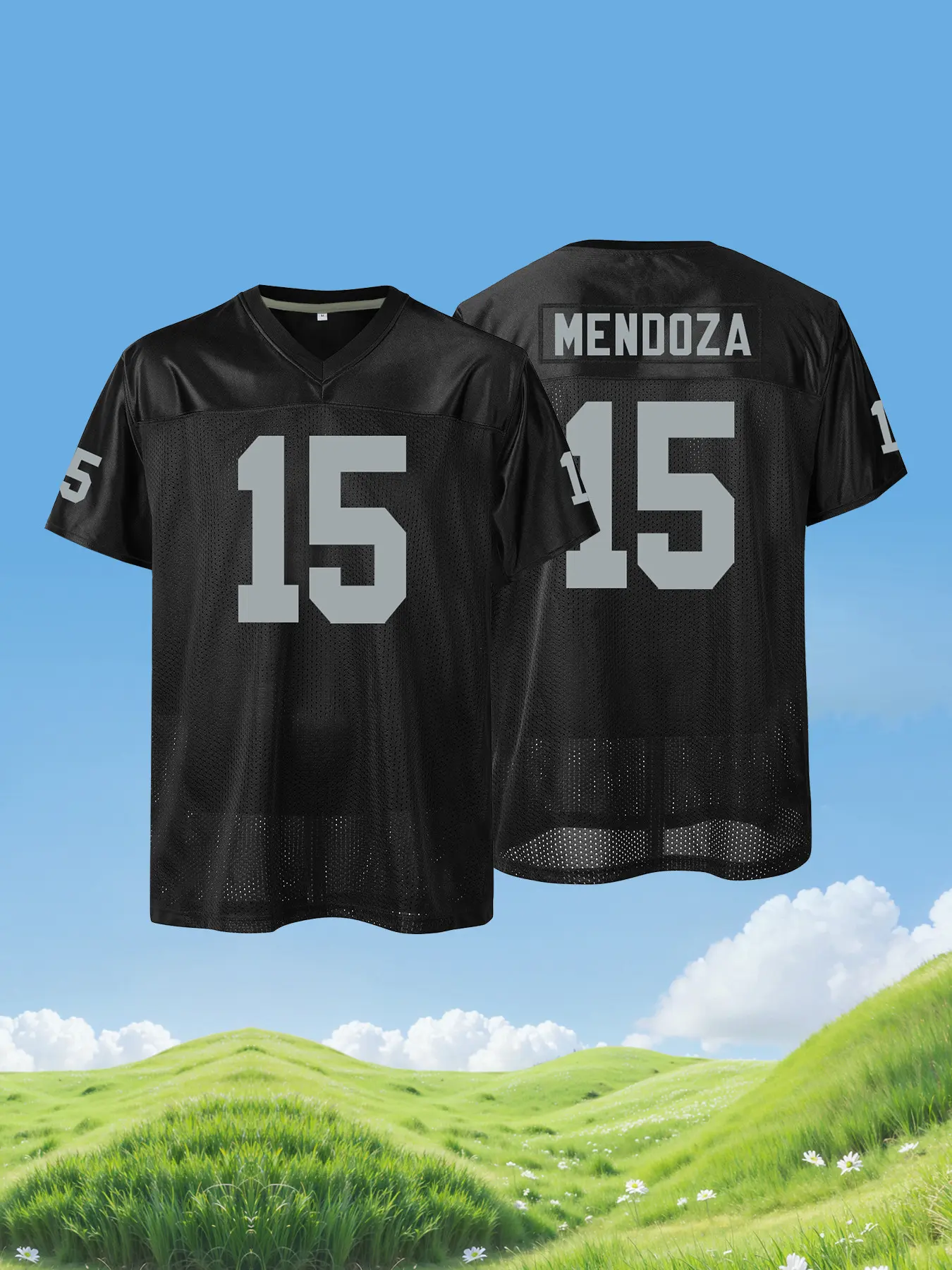 Men's Las Vegas#15 Embroidered American Football Jersey Loose Breathable Short Sleeve Pullover Sportswear Athletic Tops Classic Retro Mesh Shirts For Adults Soccer Uniform Suitable for Street Wear Hip Hop Football Style Daily Party Training