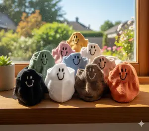 10 Pairs Cute Smile Face Socks  Women’s Breathable Low-Cut Casual Socks – Soft & Comfortable