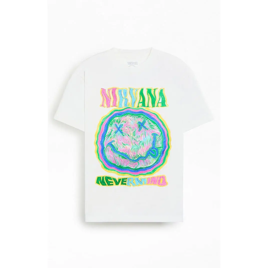 PacSun Men's Nirvana Smiley Face T-Shirt - Multicolor