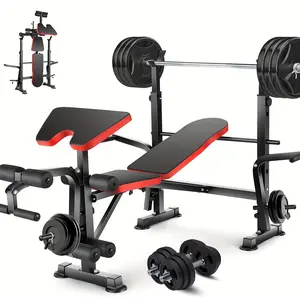 Outdoor sport All In One 3S Fast Folding Home Gym Equipment Professional Workout Bench Set With Squat Rack, Adjustable & Foldable Upgrade Weight Bench Press Set With Leg Developer, Preacher Curl Pad For Full Body Workout