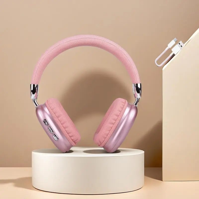 Wireless Bluetooth Chargeable Headphones - HiFi Stereo High-Resolution Audio, Foldable Lightweight Design, Deep Bass, Long-Lasting Battery, USB-C Charging Port, Cable-Ready, Detachable Connection, for Work, Gaming, Electronic