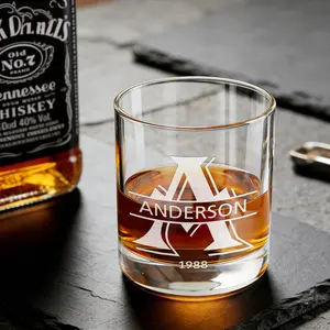 Custom Engraved Whiskey Glass with Gift Box – Personalized Bourbon Glass for Men, Dad, Husband & Birthday Gifts