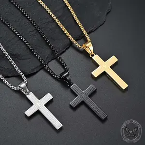 GTHIC Cross Prayer Stainless Steel Pendant for Men Women Daily Wear Statement Jewelry Father's Day Gift