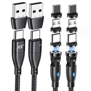 100W 540 Rotation    3.3FT/6FT-2Pack, USB C to USB C   Charge Magnetics USB C  ,  Charge , Data Transfer Capable, Compatible with  Devices