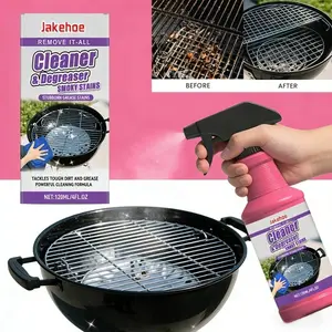 Barbecue Grill and Pan Cleaner, Powerful Cleaning Solution, Oil Stain Cleaner, Stain Remover, Removes Stubborn Grease and Burnt-On Residue, Ideal for Grills and Pans, Multifunctional Cleaner