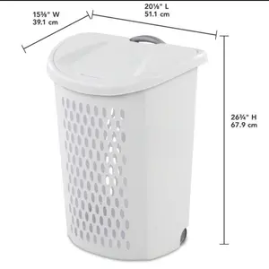 White Wheeled Laundry Hamper