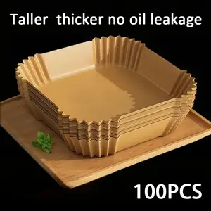 Air Fryer Liner (100pcs), Non-stick Parchment Paper, Baking Paper, Microwave Oven Liner, Kitchen Baking