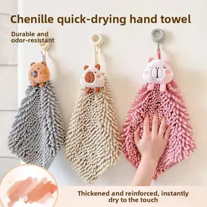 SleekHush 5PCS Cute Chenille Hanging Hand Towel  Thick Super Absorbent Fast Drying