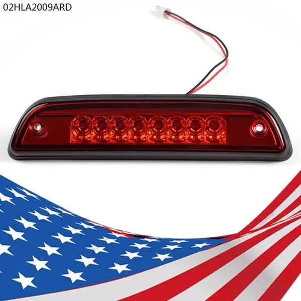 CROSSDESIGN Full LED 3rd Brake & Cargo Lamp for Toyota Tacoma 1995-2017, Car Exterior Upgrade Signal Lamp with LED Backlights, 1 Black Housing, 1 Red Lens, Easy Install, Factory Wiring, Night Driving Enhancement, Led Signal Lamp