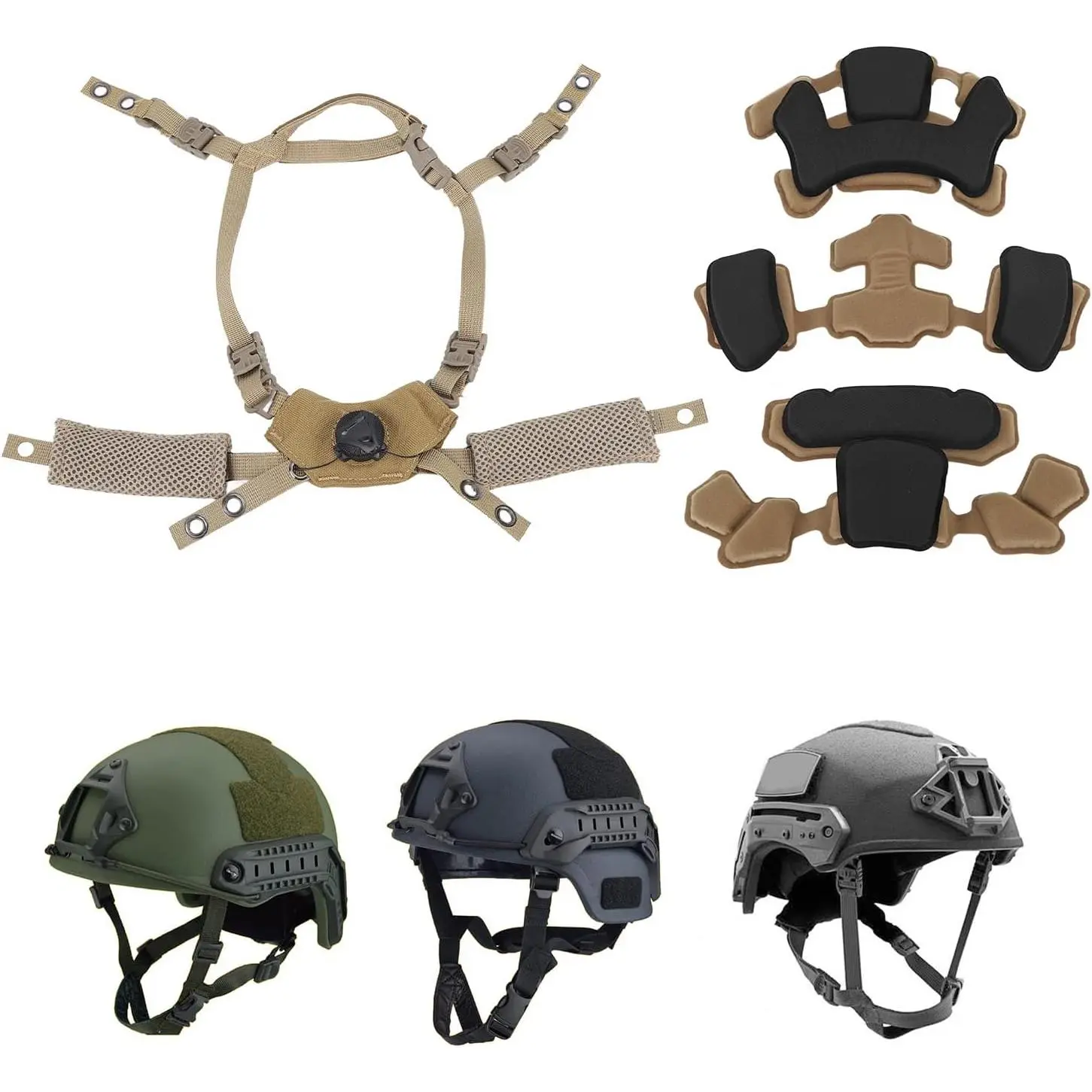 Helmet Chin Strap with Dial Suspension System, Advanced Replacement Accessory for Hard-Shell Visors, Self-Adjusting Visors, Outdoor Hunting & Shooting Sports, Hard-Shell Helmet Visors, Self-Adjusting Helmet Visors