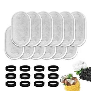 12-Pack Pet Water Dispenser Replacement Filters, Coconut Shell Activated Carbon, Removes Hair & Odors, Compatible with Most Smart Dispensers