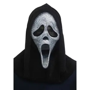 Women's Ghost Face Costume Bling Mask