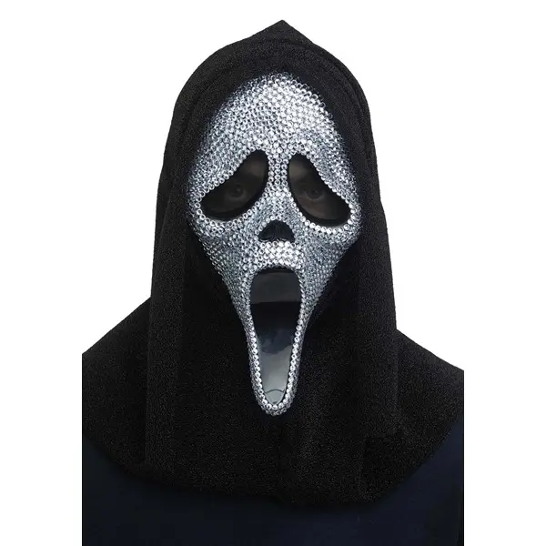 Women's Ghost Face Costume Bling Mask