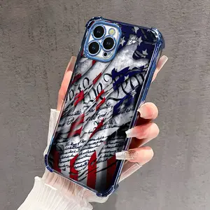 Suitable for [iPhone 12 Pro Max] high-end phone case🥰,We The People US Flag Phone Case Luxury Plating Four Corner Anti-Fall Shockproof Case Cool Patriotic Gift 952
