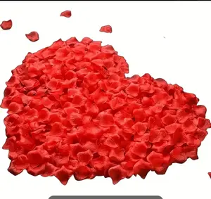 Red Artificial Rose Petals 1000pcs Silk Fabric 5x5cm for Weddings Valentine's Day Decorations Elegant Events Perfect for Weddings Engagements Anniversaries Celebrations Parties