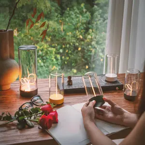 Auge Light Night Lights 5.70 in Modern Bedside Table Lamp 3-Level Dimming Battery Operated Night Light