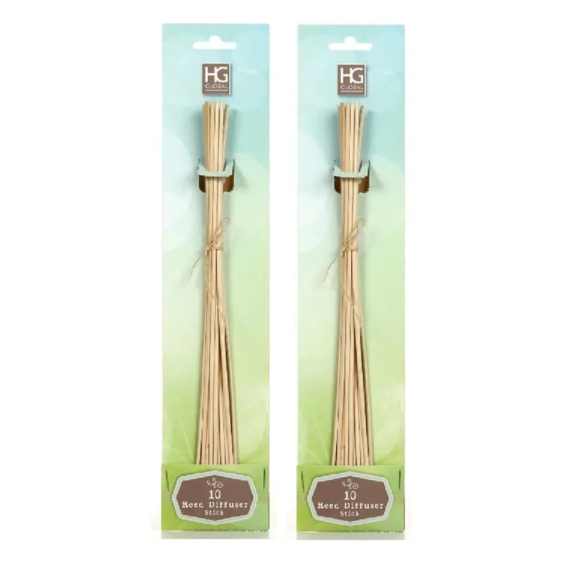 Botanical Diffuser Reeds Set of 2 (10 High, Hand-Carved Fan Shape) - Bamboo, Non Aerosol, Ideal for Aromatherapy and Meditation