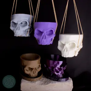 Grim Weeper Crying Skull Planter - Multiple Color Options, Ideal for Home Decor