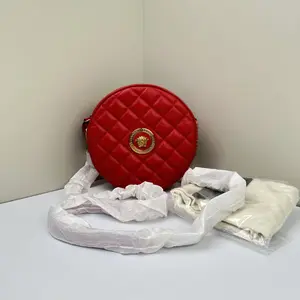 Pre-owned VERSACE Nappa Crossbody Bags La Medusa Small Quilted Red LNL0326