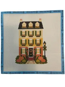 Lizzy Claire's Happy Neighborhood Candy Corn Townhouse - 13 mesh - 12x12 - Needlepoint Canvas