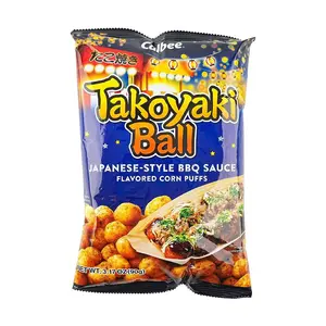 Takoyaki Ball Flavored Corn Puffs Delicious Japanese BBQ Sauce Corn Puff Product of Japan