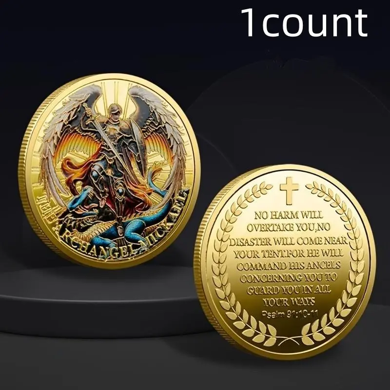 Angel Knight Michael Memorial Coin, Steel Angel Knight Michael Collectible Coin, Superhero Theme, Perfect for Parties and Events
